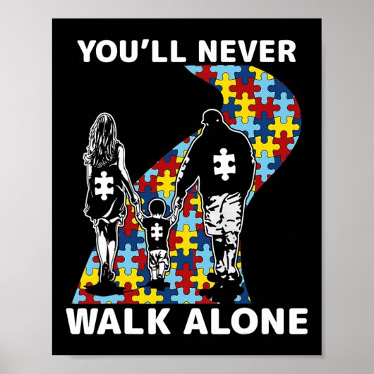 You'll Never Walk Alone Autisme Bewustzijn Poster (Voorkant)
