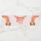 Yound Wild & Three Daisy Flower Verjaardagsfeest Waterfles Etiket (Enkel label)