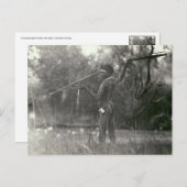 Young Aboriginal huter met speer en woomera Briefkaart (Voorkant / Achterkant)