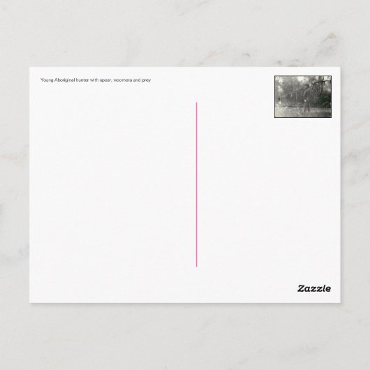 Young Aboriginal huter met speer en woomera Briefkaart (Achterkant)