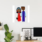 Young African American Couple Poster (Thuiskantoor)
