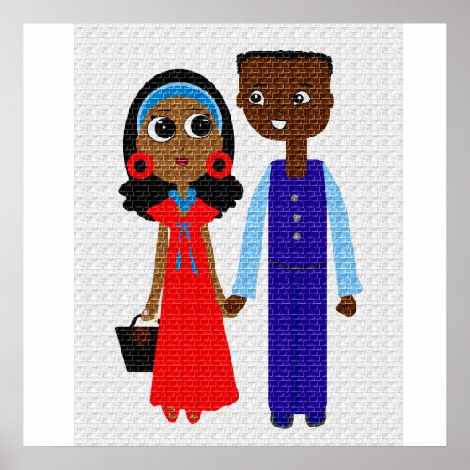 Young African American Couple Poster (Voorkant)
