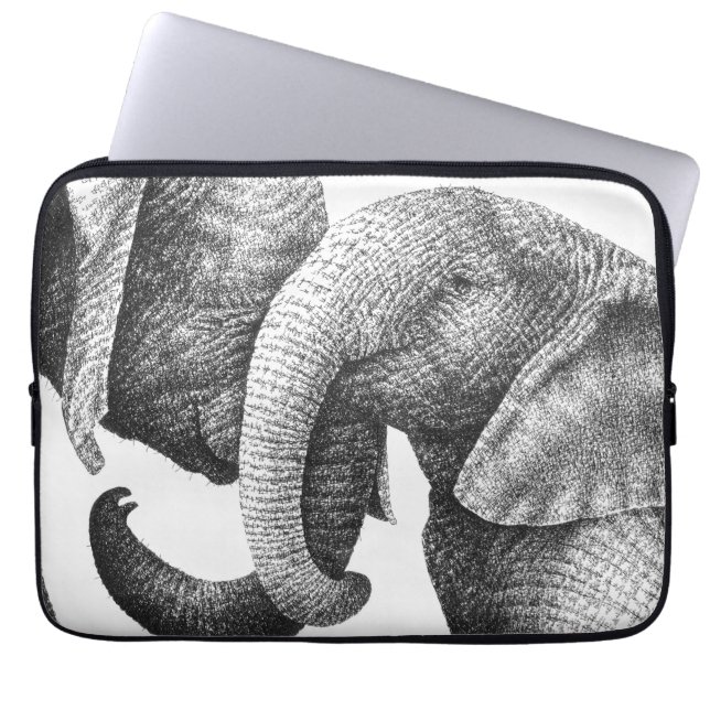 Young African Elephants Electronics Bag Laptop Sleeve (Voorkant)