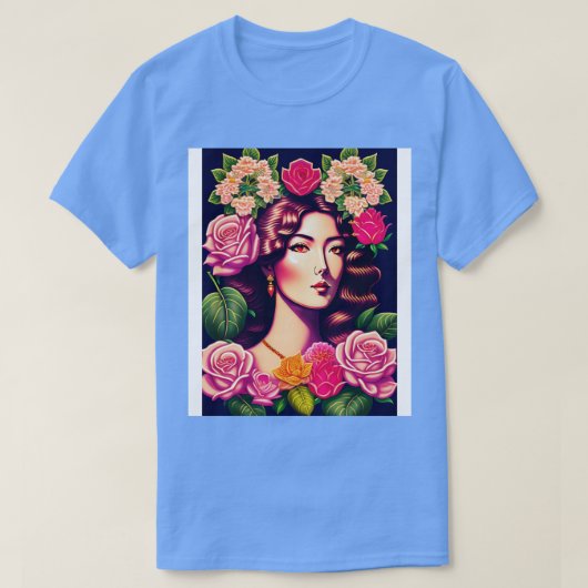 Young Agatha Christie Floral Art T-shirt (Design voorkant)