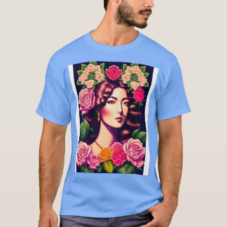 Young Agatha Christie Floral Art T-shirt