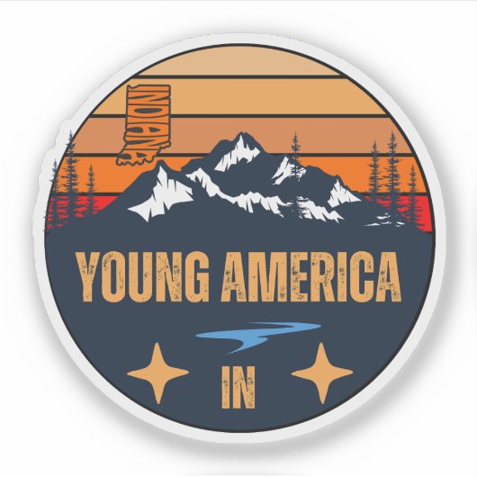 Young America, Indiana Sticker (Voorkant)