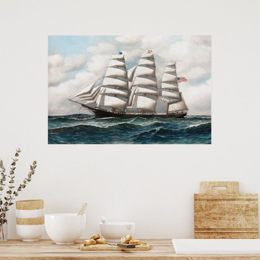 Young America op het Zee Clipper Ship Poster (Keuken)