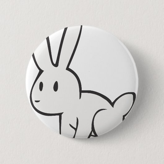 Young and Cute White Rabbit Ronde Button 5,7 Cm (Voorkant)