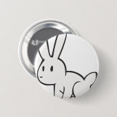 Young and Cute White Rabbit Ronde Button 5,7 Cm (Voorkant /achterkant)