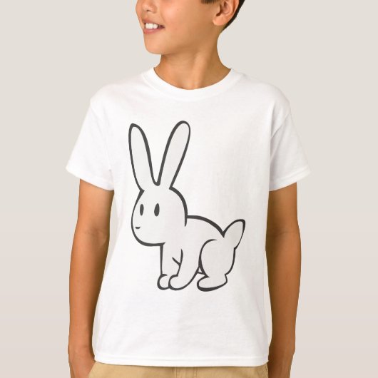 Young and Cute White Rabbit T-shirt (Voorkant)