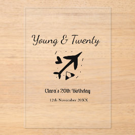 Young and twenty adventure happy birthday add name acryl uitnodigingen