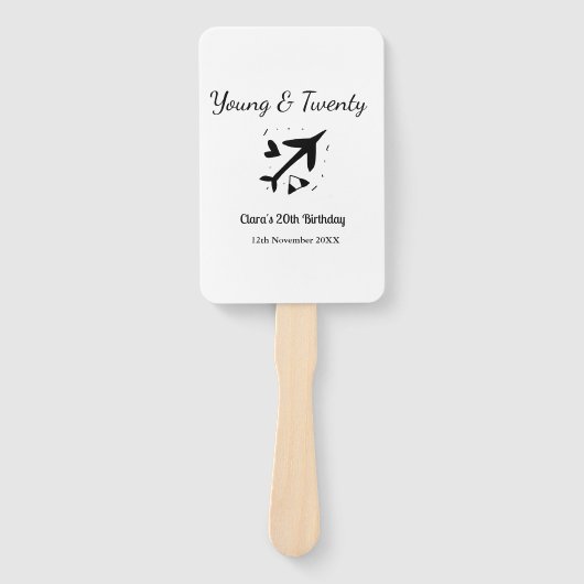 Young and twenty adventure happy birthday add name handwaaier (Voorkant)