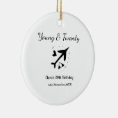 Young and twenty adventure happy birthday add name keramisch ornament (Rechts)