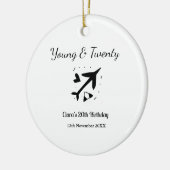 Young and twenty adventure happy birthday add name keramisch ornament (Links)