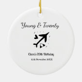 Young and twenty adventure happy birthday add name keramisch ornament (Achterkant)