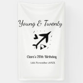 Young and twenty adventure happy birthday add name spandoek (Verticaal)