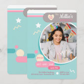 Young at Heart 1 Photo Birthday Invitation Kaart (Voorkant / Achterkant)