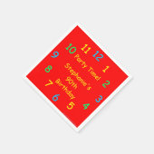 Young at Heart Birthday, Red Clock, Name, Paper Servet (Hoek)