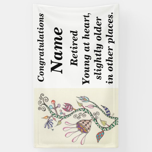 Young at Heart Retirement Party Spandoek (Verticaal)