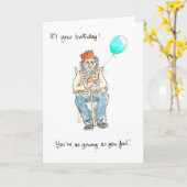 'Young at Heart' Verjaardag Kaart (Gele Bloem)