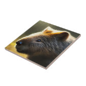 Young Australian Wombat, Ceramic Tegel Tegeltje (Zijkant)