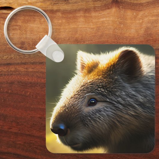 Young Australian Wombat, Keyring Sleutelhanger (Voorkant)