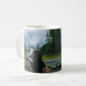 Young Bald Eagle en Misty Alaskan River Koffiemok (Voorkant links)