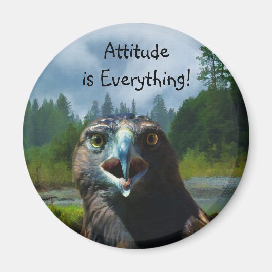 Young Bald Eagle en Misty Alaskan River Magneet (Voorkant)