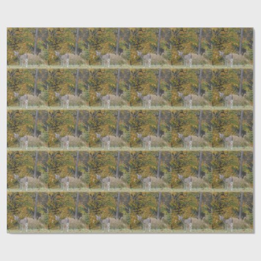 Young Bambi Deer met herfst bomen. Cadeaupapier (Vlak)