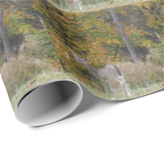 Young Bambi Deer met herfst bomen. Cadeaupapier (Rol Hoek)