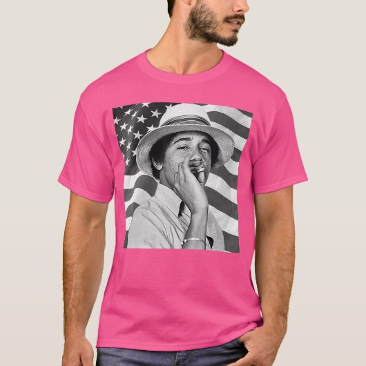 Young Barack Obama Patriotic Smoking T-shirt (Voorkant)