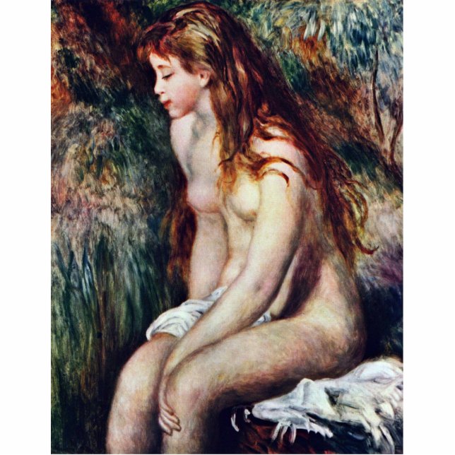 Young Bather by Pierre-Auguste Renoir Staand Fotobeeldje (Voorkant)