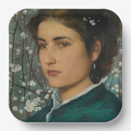 Young Beauty (Elegant Woman) (Vrouw-portret) Papieren Bordje