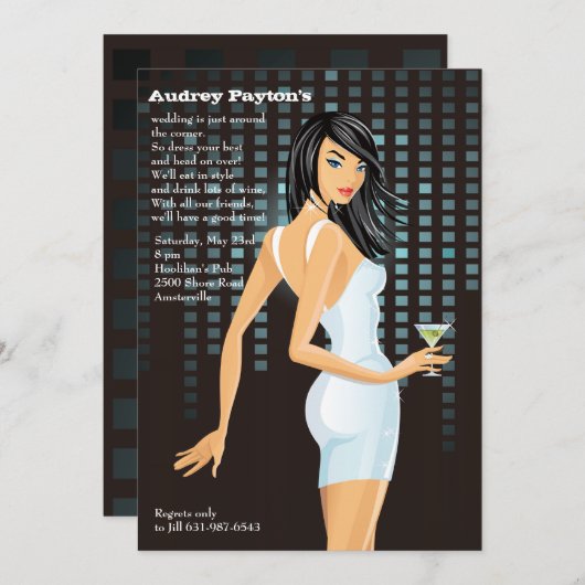 Young Beauty Invitation Kaart (Voorkant / Achterkant)