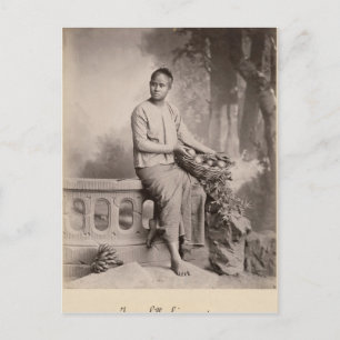 Young Birmese girl, c.1880 Briefkaart