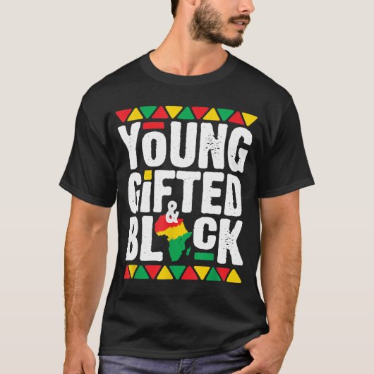 Young Black Dashiki African Pride History Month Ma T-shirt (Voorkant)