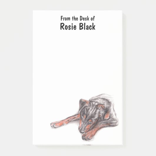 Young Black Dog Portrait Post-it® Notes (Voorkant)