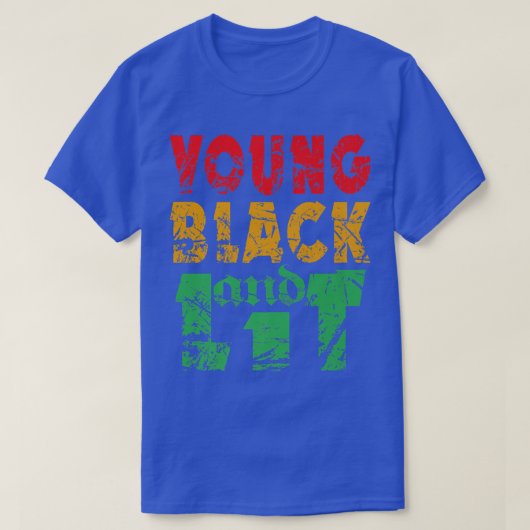 Young Black en Lit Pride African American History T-shirt (Design voorkant)