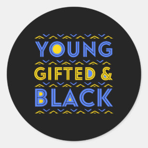Young Black Gifted Boys Man Vrouwen Zwart Geschied Ronde Sticker