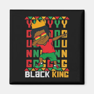 Young Black King Dab Kid African American Boy June Magneet