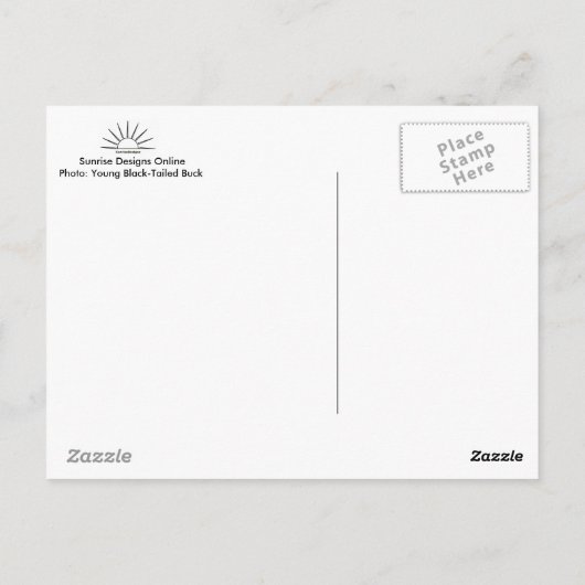 Young Black-Tailed Buck Postcard Briefkaart (Achterkant)