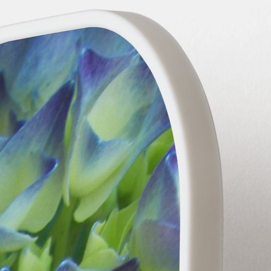 Young Blue Hydrangea Blooms Floral Pickleball Paddle (Links Detail)