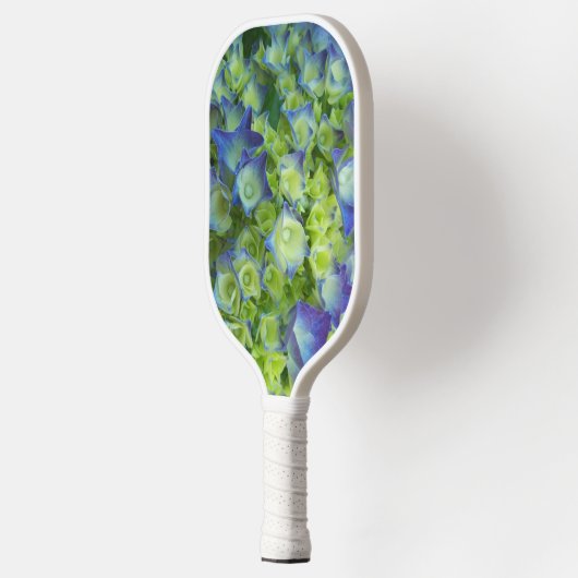 Young Blue Hydrangea Blooms Floral Pickleball Paddle (Links)
