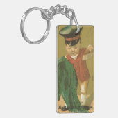 Young Boy Brushing Coat Ephemera Sleutelhanger (Voorkant Links)