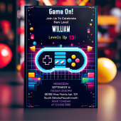 Young Boy Cool Kinder Gaming Level Up 10th Verjaar Kaart