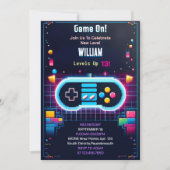 Young Boy Cool Kinder Gaming Level Up 10th Verjaar Kaart (Voorkant)