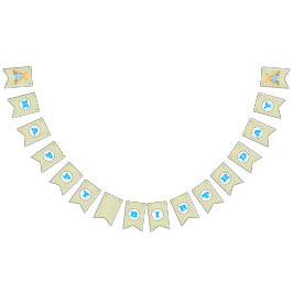 Young Boy Polka Dot/Teddy Bear Birthday Bunting Vlaggetjes