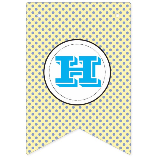 Young Boy Polka Dot/Teddy Bear Birthday Bunting Vlaggetjes (Tweede vlag)