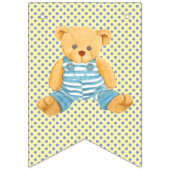 Young Boy Polka Dot/Teddy Bear Birthday Bunting Vlaggetjes (Eerste vlag)