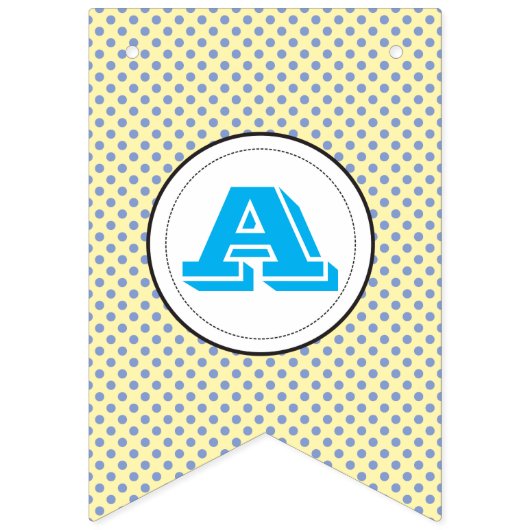 Young Boy Polka Dot/Teddy Bear Birthday Bunting Vlaggetjes (Derde vlag)